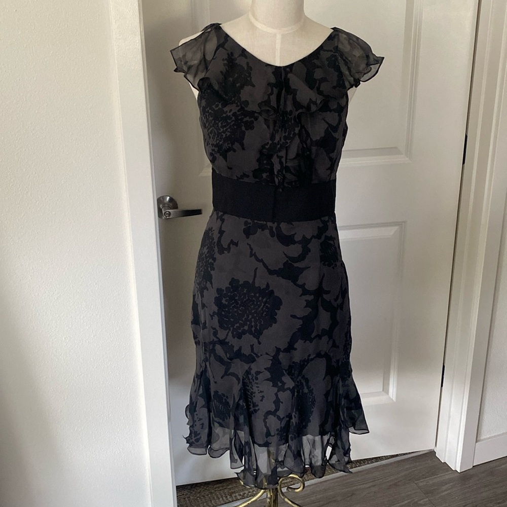 Milly of New York Ruffled Silk Floral Dress